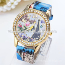 Eiffel tower Original High Quality Women Genuine Leather Vintage Watch